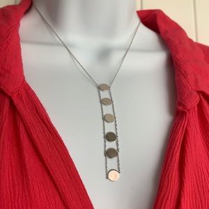 16” (+ 2” extender) Sterling Silver Disc Necklace